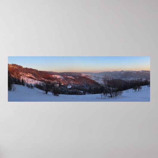 Poster Beskid Sądecki Sunset panorama (Devant)