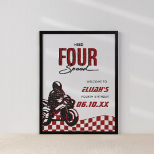 Poster Besoin de 4 Speed Boys Quatrième Dirt Vélo Anniver