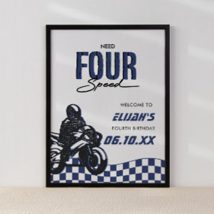 Poster Besoin de 4 Speed Boys Quatrième Dirt Vélo Anniver