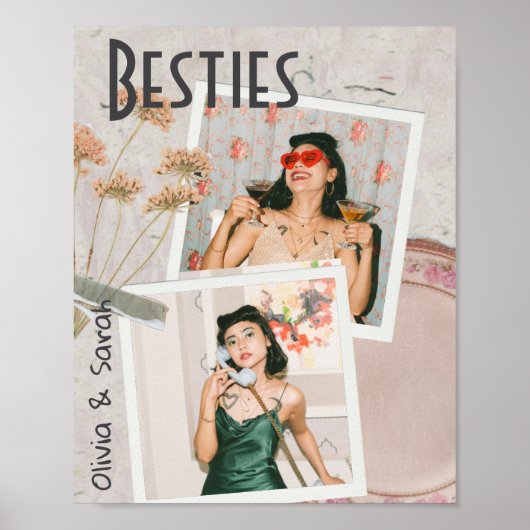 Poster Besoins meilleurs amis personnalisation noms photo (Devant)