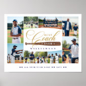 Poster Best Baseball Coach Ever Team Sports Photo Collage (Devant)