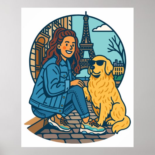 Poster Best Dog Mom Ever in Paris (Devant)