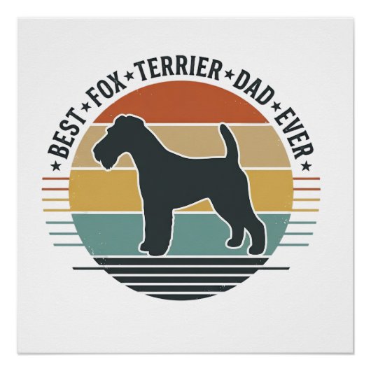 Poster Best Fox Terrier Dad Ever Vintage Dog Shirt_1 (Devant)