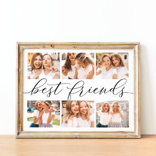 Poster Best Friends Calligraphy Photo Collage