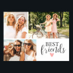 Poster Best Friends Chic Script Photo<br><div class="desc">Un poster photo de meilleur ami imprimé avec la chambre pour 3 photos. Personnalisez-le avec des photos de vos amis pour donner en cadeau unique. Conçu pour vous par Blackberry Boulevard.</div>