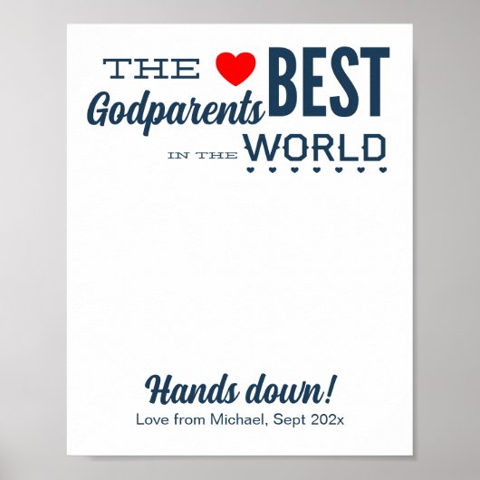 Poster Best Godparents Custom Handprint Art Modèle (Devant)
