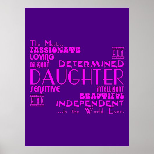 Poster Best & Greastest Daughters Birthdays : Qualities (Devant)