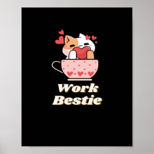 Poster Bestie de travail Aide émotionnelle Cotravailleur,