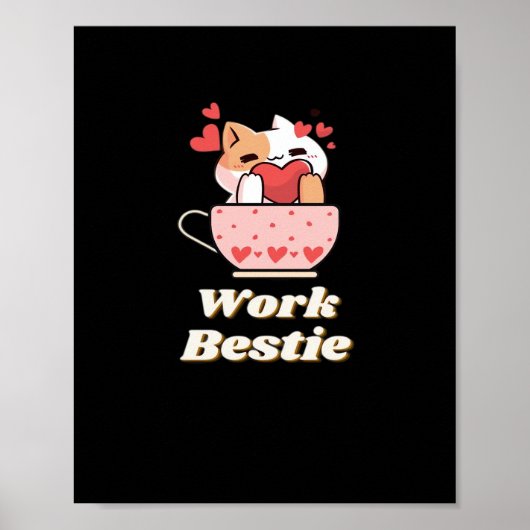 Poster Bestie de travail Aide émotionnelle Cotravailleur, (Devant)