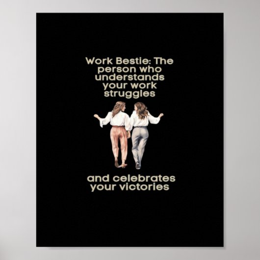 Poster Besties de travail classique drôle mème (Devant)