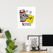 Poster Besties Funny Fromage Grater Pun (Bureau à domicile)