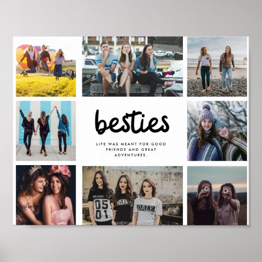 Poster Besties Meilleur ami Citation Collage photo (Devant)