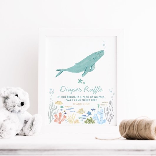 Poster Bétale sous le Baby shower de la mer Déchets Signe