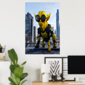 Poster Bête alien cyberpunk jaune | Art AI (Bureau à domicile)