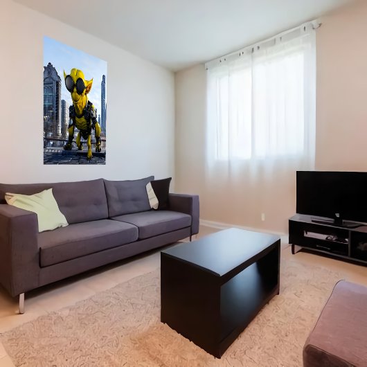 Poster Bête alien cyberpunk jaune | Art AI