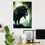 Poster Bête de loup dans la forêt | Art AI (Bureau à domicile)