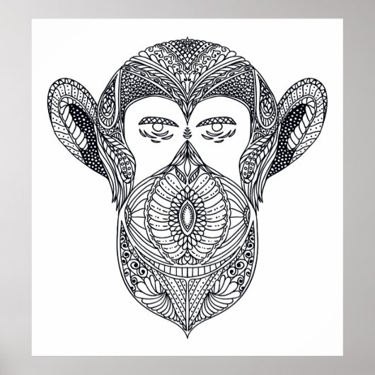 Poster Bête Sauvage Du Doodle De Forêt 2 (Devant)