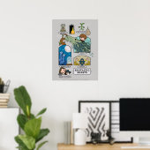 Poster Bêtes De Cartoon Dans Les Habitats (Bureau à domicile)
