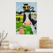 Poster Bêtes mignonnes peindre Chat de vache mouton greno (Cuisine)