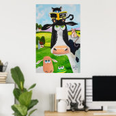 Poster Bêtes mignonnes peindre Chat de vache mouton greno (Bureau à domicile)