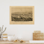 Poster Bethlehem Pennsylvanie 1877 Carte panoramique anti (Cuisine)