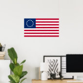 Poster Betsy Ross Drapeau, Le Design Américain Le Plus Po (Bureau à domicile)