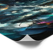 Poster Betta Fish Danse dans les bulles de l'océan bleu p (Coin)