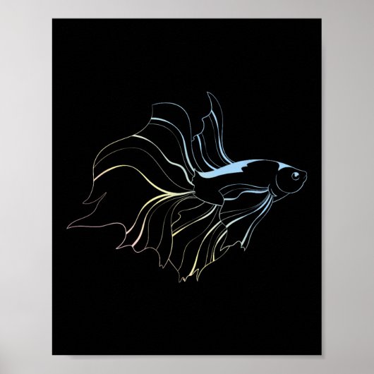 Poster Betta Fish Lover Siamese Fighting Fish Aquarium Be (Devant)