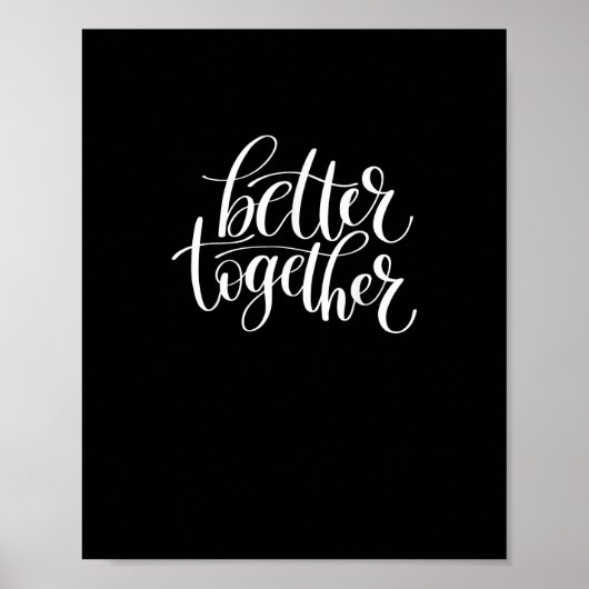 Poster Better Together Couples Positive Quote Minimal Des (Devant)
