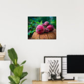 Poster Betteraves fraîchement récoltées sur une table en (Bureau à domicile)