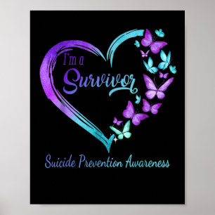 Poster Beurre Coeur Je Suis Survivant Suicide Prévention 