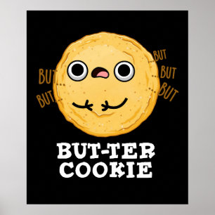 Poster Beurre Cookie Funny Food Pun Dark BG