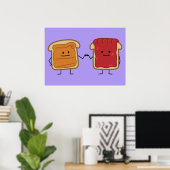 Poster Beurre d'arachide et Jelly Fist Bump amis toast (Bureau à domicile)