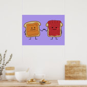 Poster Beurre d'arachide et Jelly Fist Bump amis toast (Cuisine)