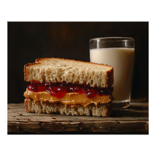 Poster Beurre d'arachide et sandwich sandwich à la gelée