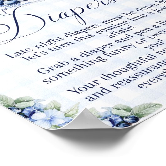 Poster Beurre de nuit Bleu bleuet Pancake Baby Brunch (Coin)