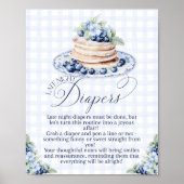 Poster Beurre de nuit Bleu bleuet Pancake Baby Brunch (Devant)