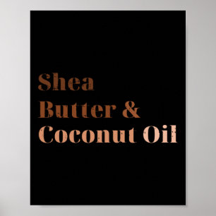 Poster Beurre De Shea Et Huile De Coco Noir Histoire Mois