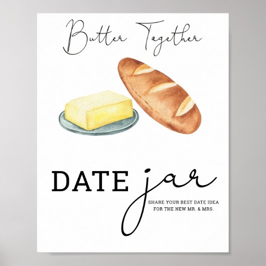 Poster Beurre ensemble douche nuptiale Date jarre jeu de  (Devant)