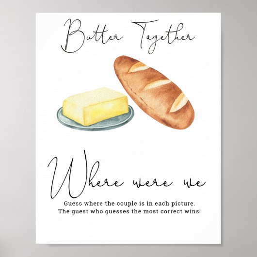 Poster Beurre ensemble douche nuptiale - Où Étions-nous (Devant)