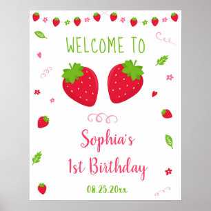 Poster Beurre mignonne Berry Sweet Anniversaire Bienvenue