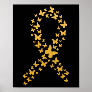 Poster Beurre Or Mignonne Ruban Cancer de l'Enfance Awar