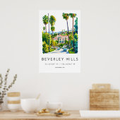 Poster Beverly Hills Aquarelle 1 (Cuisine)