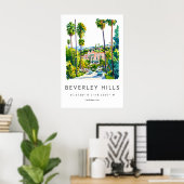 Poster Beverly Hills Aquarelle 2 (Bureau à domicile)