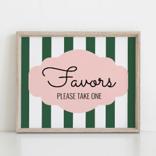 Poster Beverly Hills Pink & Green Baby shower Favoriser l
