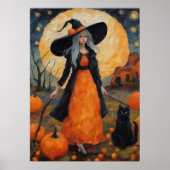 Poster Bewitt Brew & Midnight Meow | Halloween Witch (Devant)