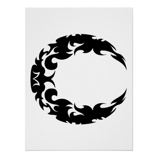 Poster Bewitting Black Crescent Moon Silhouette (Devant)