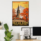 Poster Bex les Bains, Suisse Française, ligne du Simplon (Bureau à domicile)