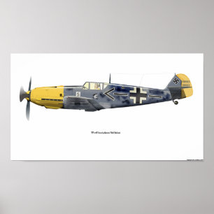 Poster BF-109E Flown By Ge. Galland, 1940