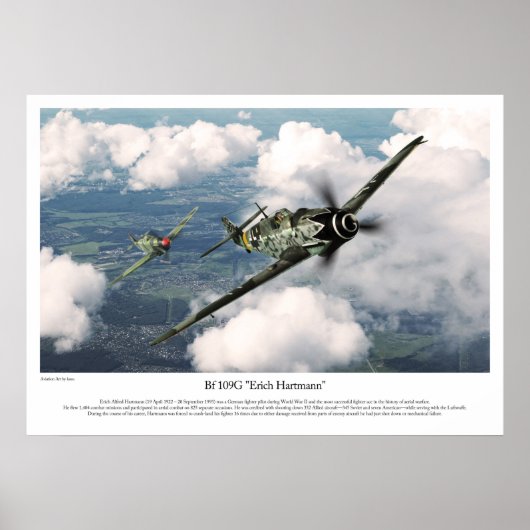 Poster Bf 109G-6 "Erich Hartmann" (Devant)